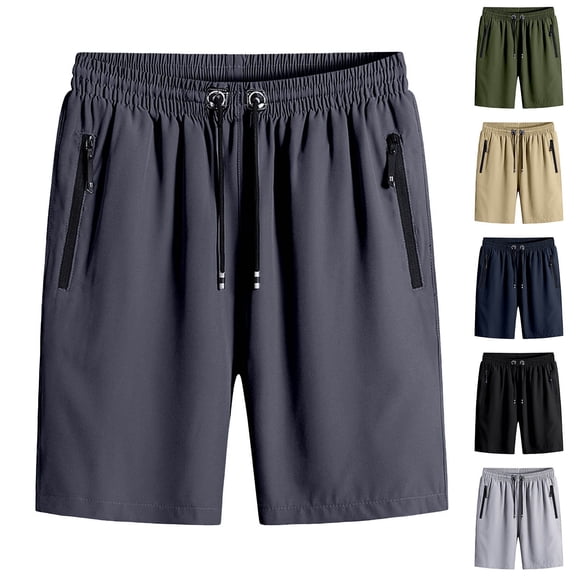 LILIYA Big & Tall Men's Hiking Shorts 7"/9" Lightweight Athletic Shorts Summer Baggy Stretch Quick Dry Casual Shorts with Zipper Pockets