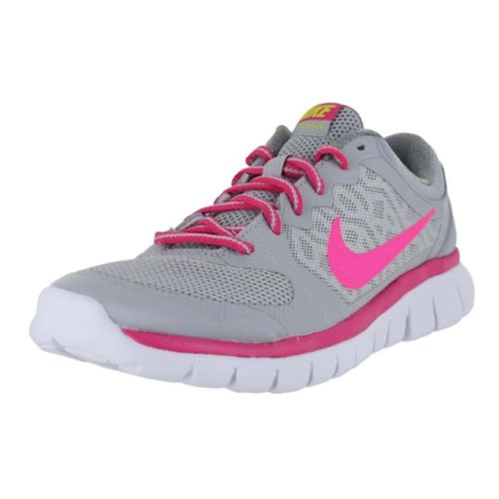Nike - NIKE Kids Flex Run 2015 (3.5Y-7Y) Grey Vivid Pink White Pink Pow ...