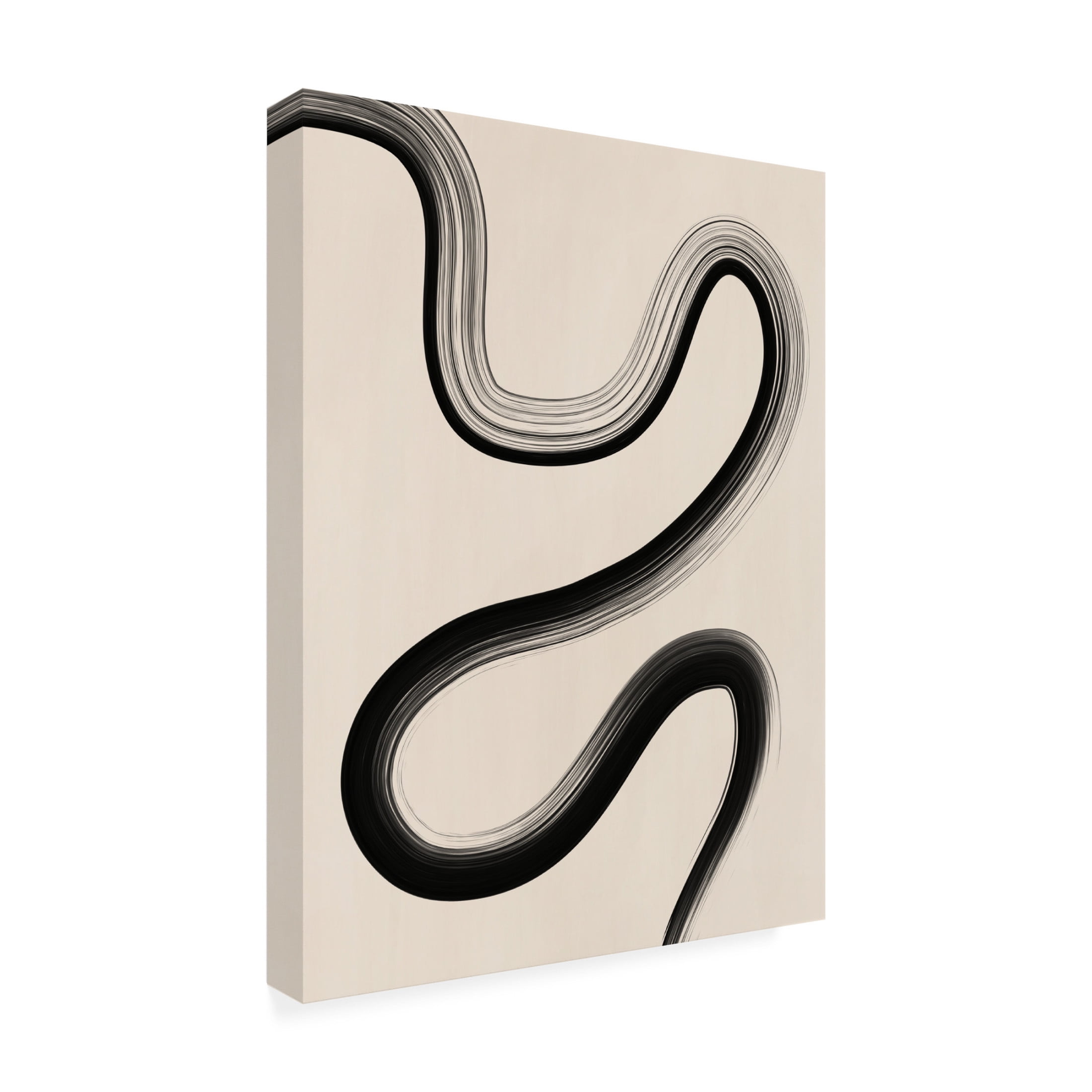 Trademark Fine Art Elena Ristova  Black Brush Stroke Art Canvas Wall Art