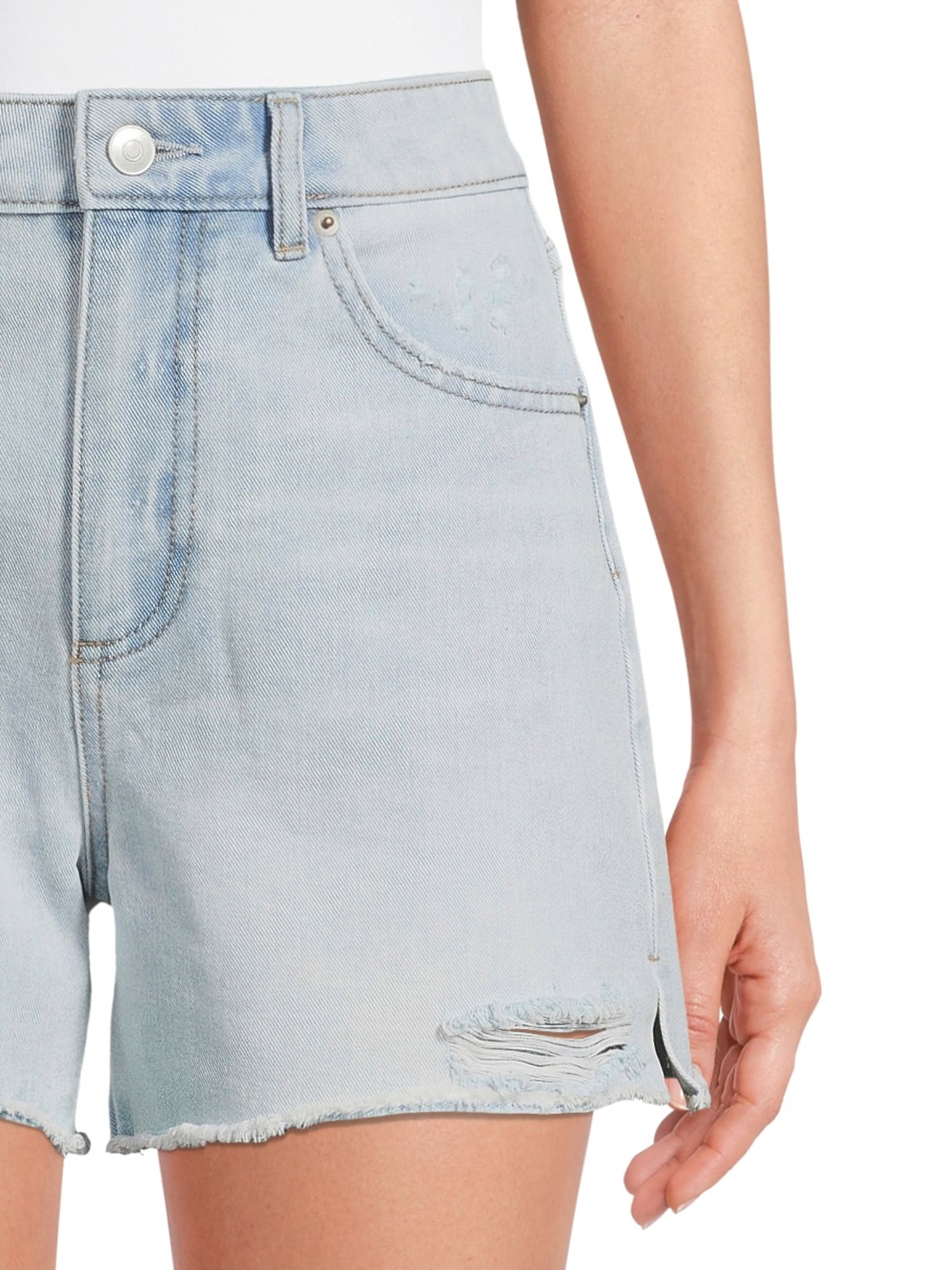 No Boundaries Juniors' High Rise Denim Shorts