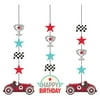 Party Central Club Pack of 36 Vintage Race Car Hanging Tissue Paper Fan Party Decorations 32"