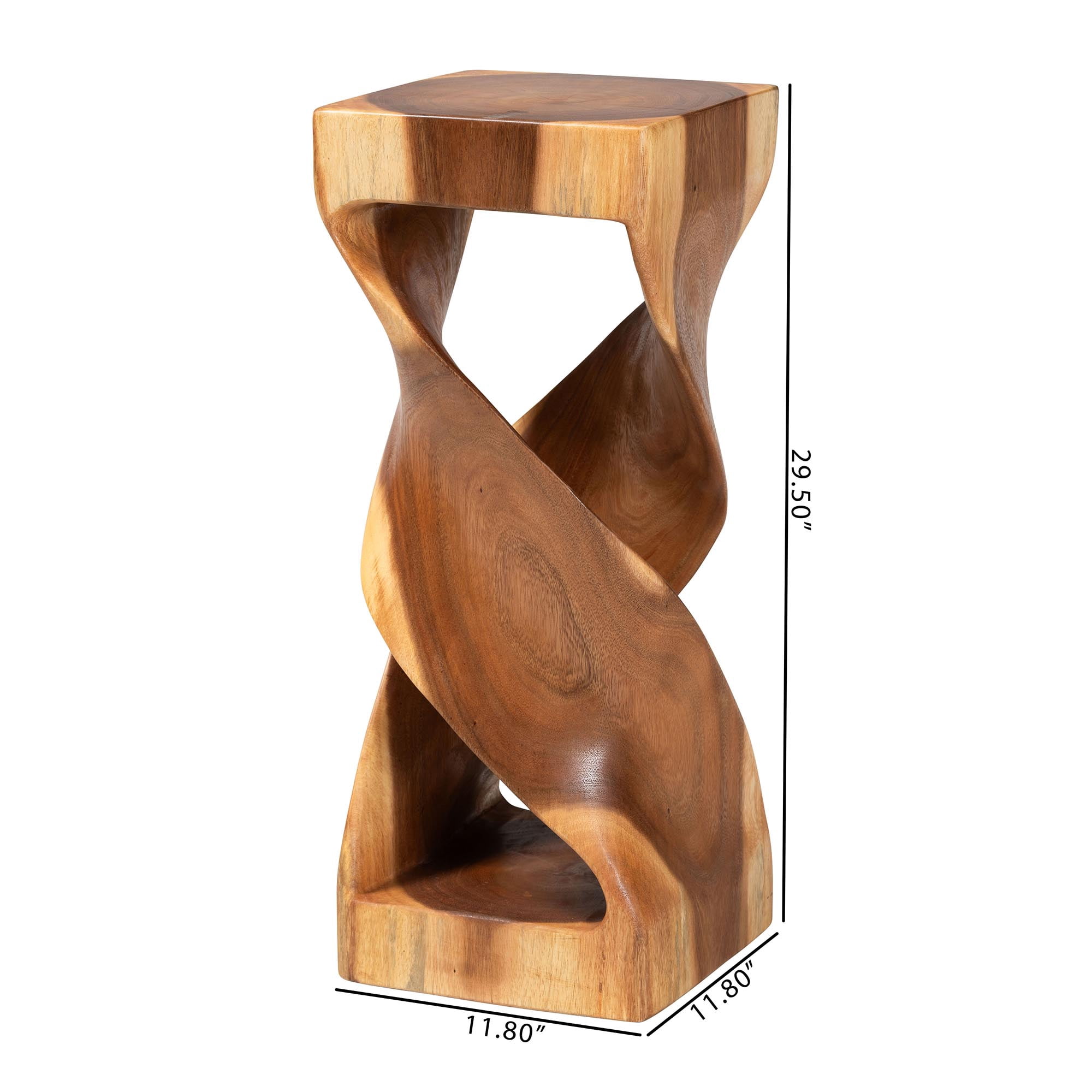 bali & pari Rapha Rustic End Table, Natural Brown