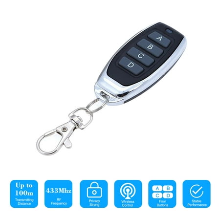 433MHz Wireless Remote Control Copy Code 4 Buttons Touch Switch Copying Transmitter Cloning Duplicator Garage Opener Electric Garage Door Remote Control Key