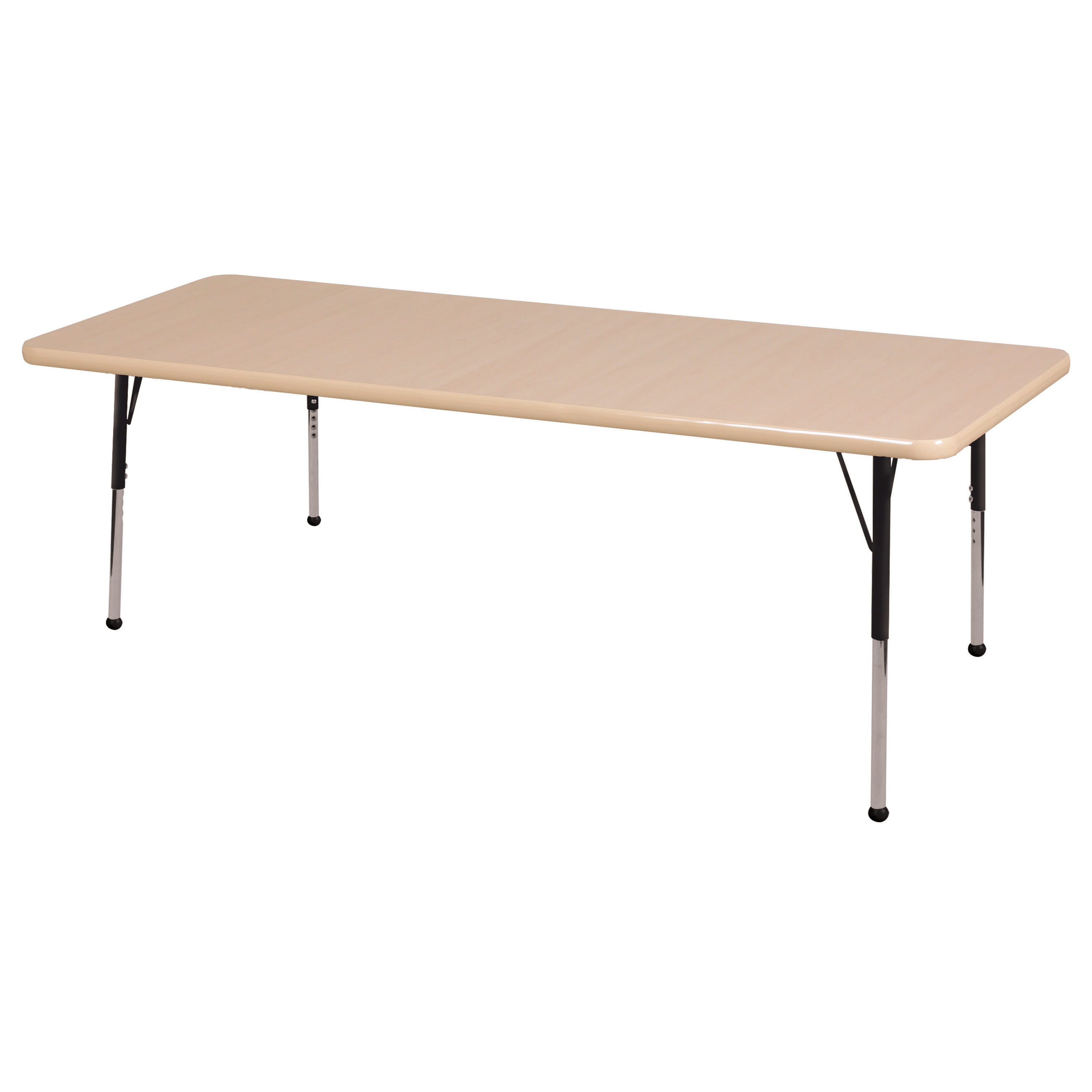 ECR4Kids T-Mold 30 x 72 Rectangular Activity School Table Maple/Green/Sand Toddler Legs w/Ball Glides Adjustable Height 15-23 inch 