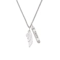 thumbnail image 2 of Delight Jewelry Silvertone Large White Enamel Angel Wing Silvertone Believe Faith Prayer Hope Bar Charm Necklace, 23", 2 of 4