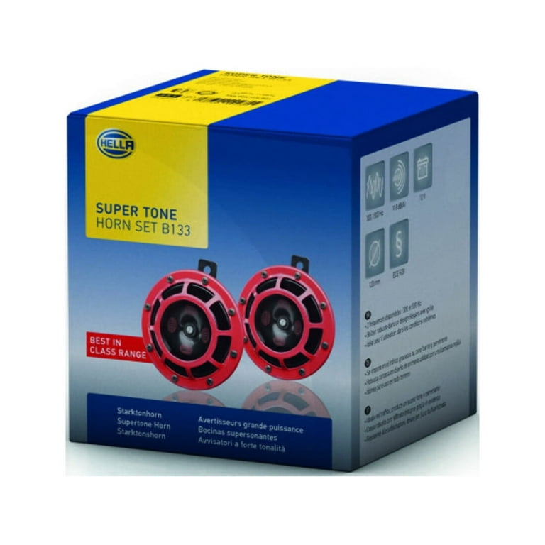 Hella Supertone Horn Kit 12V 300/500HZ Red (003399803 = 003399801