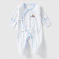 thumbnail image 2 of CAUYDY Newborn Boy Going Home Outfit Baby Sleepers Preemie Clothing Long Sleeved Pajamas Infant Boys Bodysuit Fall Winter Romper 3 6 9 12 18 24 Months Light Blue for Sizes Newborn, 2 of 6