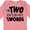 thumbnail image 4 of Inktastic I'm Two Awesome for Words 2nd birthday Boys or Girls Long Sleeve Baby Bodysuit, 4 of 5