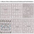 thumbnail image 2 of Flower 5D Nail Art Stickers Embossed Decals Exquisite Color Spring Summer Flowers Pattern Designs Self Adhesive Nail Art Supplies Acrylic Nail Art Acc, 2 of 4
