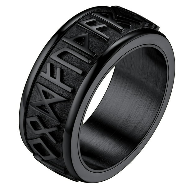 FaithHeart Norse Viking Rune Band Ring for Male Rotating Fidget Ring ...