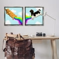thumbnail image 3 of Stupell Industries Pixel Cats with Rainbows Animals Painting Gray Floater Framed Canvas Art Print Wall Art, 25 x 25, Set of 2, 3 of 10