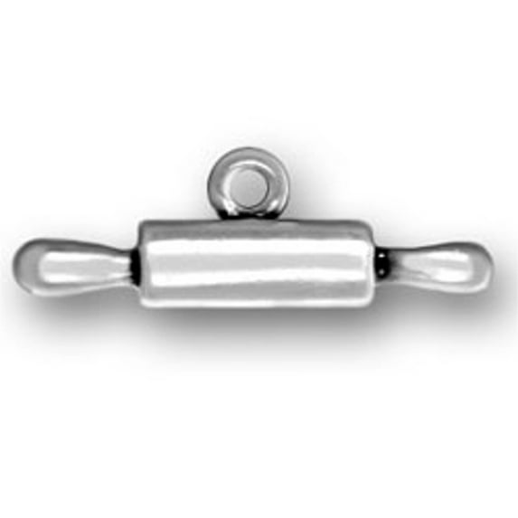 Sterling Silver 24" Unisex 1.5mm Box Chain 3D Bakers Rolling Pin Pendant Necklace