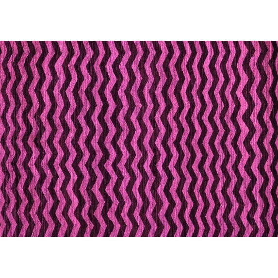 Ahgly Company Indoor Rectangle Abstract Pink Modern Area Rugs, 6' x 9'