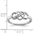 thumbnail image 4 of Sterling Silver Rhodium Plated Diamond Heart Ring (Size 7) Made In India qr5705-7, 4 of 5