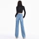 thumbnail image 4 of Vaqueros de pierna ancha para mujer, pantalones holgados de cintura alta, pantalones de suelo versátiles, pantalones rectos ajustados, primavera 2024, 4 of 5