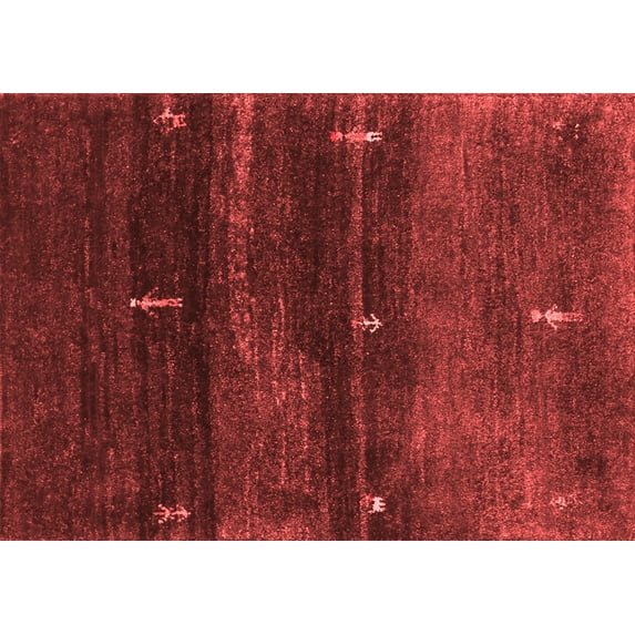 Ahgly Company Indoor Rectangle Abstract Red Contemporary Area Rugs, 5' x 7'