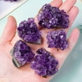 thumbnail image 4 of Namzi 4 pieces of natural purple crystal stones, each weighing 50-60g, purple crystal cluster hole block ornaments, purple crystal ore specimens, purple crystal cluster decorative stones, 4 of 4