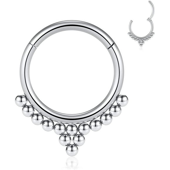 FFIY Septum Jewelry 16G Septum Ring Septum Piercing Unique Design Daith Piercing Jewelry 316L Surgical Steel Clicker HOPP Segment Hinged Nose Rings Hoop Cartlidge Helix Rook Earrings