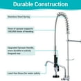 thumbnail image 4 of Aquaterior Wall Mount Pre-Rinse Faucet w/ Installation Kit 36" Height Sprayer, 4 of 10