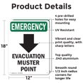 thumbnail image 2 of (2 Pack) Evacuation Muster With Symbol OSHA Emergency Sign 12 Inch X 18 Inch Indoor / Outdoor Rust-Free Aluminum Metal Signs for Workplace, Workshop, and Construction Site, Made in the, 2 of 8