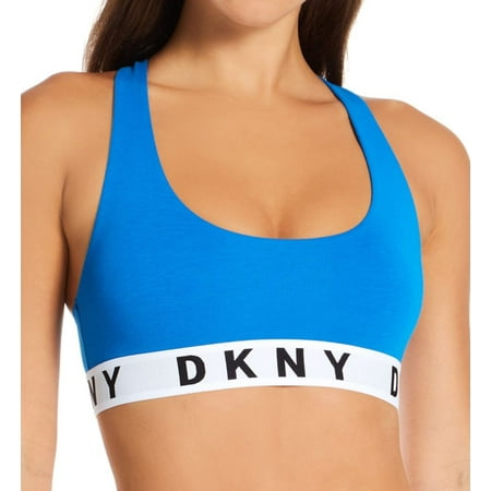 Dkny Women Bustier - Bra, Bh, Racer Back, Logo, Solid Color Blue S (Small)