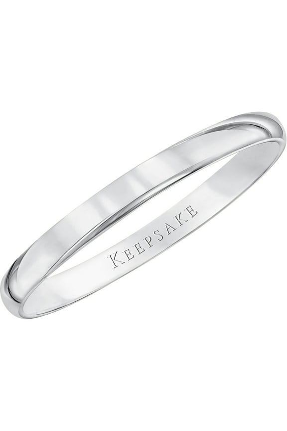 10k White Gold Wedding Band, 2mm