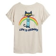 thumbnail image 2 of Pete The Cat - Life Is Groovy - Women's Oversized Graphic T-Shirt, 2 of 5