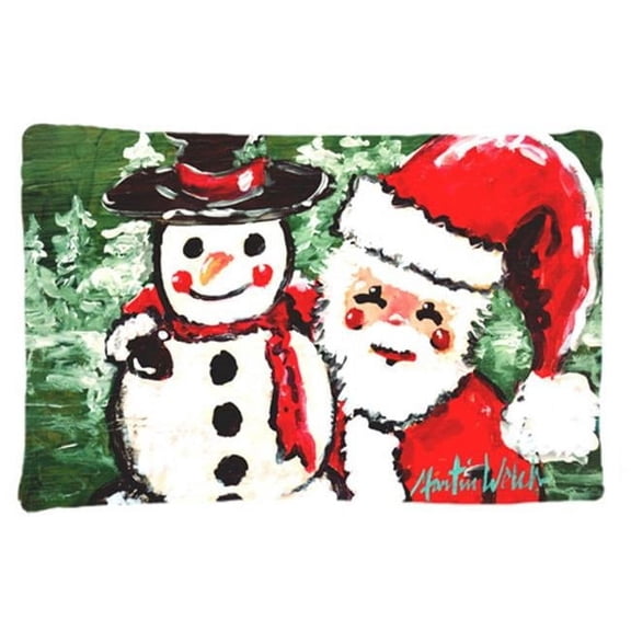 Friends Snowman And Santa Claus Moisture Wicking Fabric Standard Pillowcase