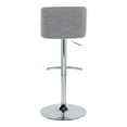 thumbnail image 5 of Toriano Adjustable Bar Stool, Chrome Bar Stools, Bar Chairs, Swivel Bar Stools, Bar Stools Set of 2 (Grey Fabric), 5 of 5