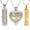 Gold-3pc, variant on 3 Pack Cremation Urn Necklace for Ashes for Women Men Stainless Steel Heart Cylinder Cube Memorial Keepsake Pendant for Holder Loved One Ash