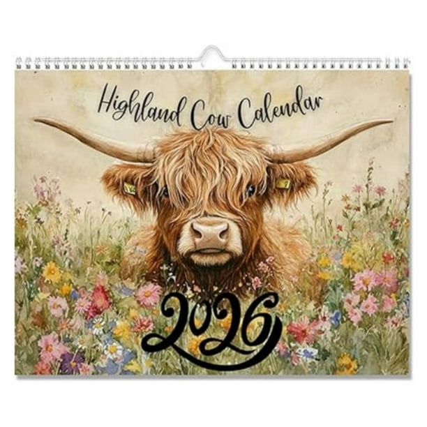 Calendario Vacas Las Tierras Altas 2026 12 Meses Planificador Mensual (ganado Altas)