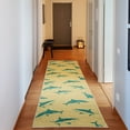 thumbnail image 1 of Sea Animals Decorative Rug, Repeated Cartoon Sharks Swimming to Different Directions Pattern, Quality Carpet for Bedroom Dorm and Living Room, 6 Sizes, Dark Turquoise, by Ambesonne, 1 of 2