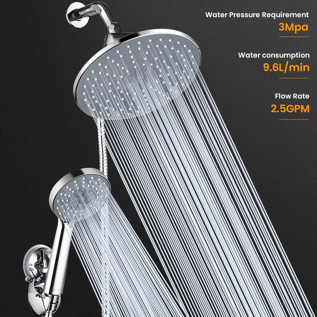 Shower Head Combo, Luxury Rainfall Shower Head Handheld Shower Combo