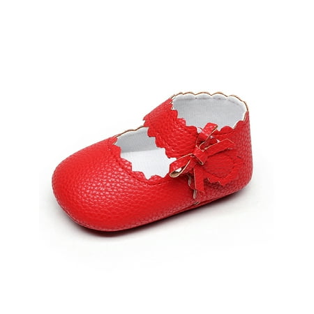 

Ritualay Newborn Flats First Walker Dress Shoes Soft Sole Mary Jane Cute Breathable Princess Shoe Wedding Party Prewalker Red 3C