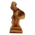 thumbnail image 3 of Small Safari Wildlife Elephant Bust With Trunk Up Faux Wood Carving Figurine, 3 of 8