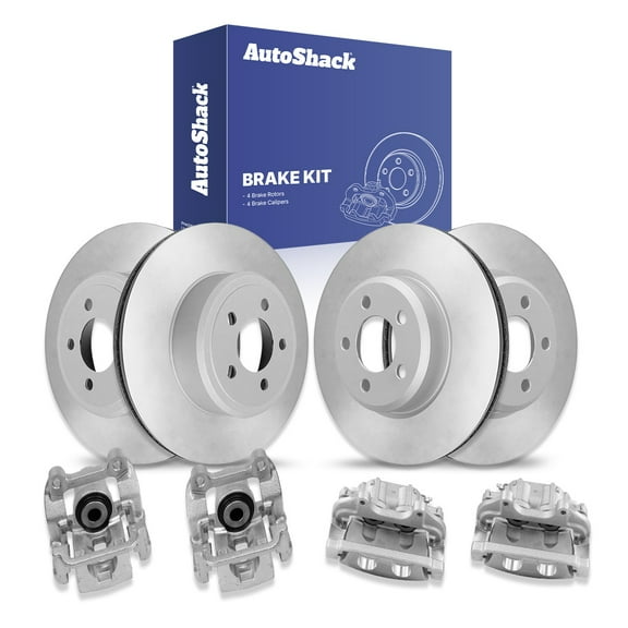 AutoShack Front & Rear Brake Rotors Calipers | Replacement for 2012-2013 Dodge Charger 3.6L 5.7L V6 V8 RWD | 8-PC Brake Kit