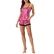thumbnail image 2 of CONJUNTO DE PIJAMAS DE SATÉN PARA MUJER INSPIRE CHIC, TOPS SIN MANGAS CON LACITOS Y PANTALONES CORTOS, CONJUNTOS DE LOUNGE SEDOSOS XS Rosa, 2 of 6