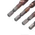 thumbnail image 2 of 6pcs Titanium Plated Tap Drill Bit Set M3 M4 M5 M6 M8 M10 Hex Shank Drilling Tool for Steel, 2 of 3