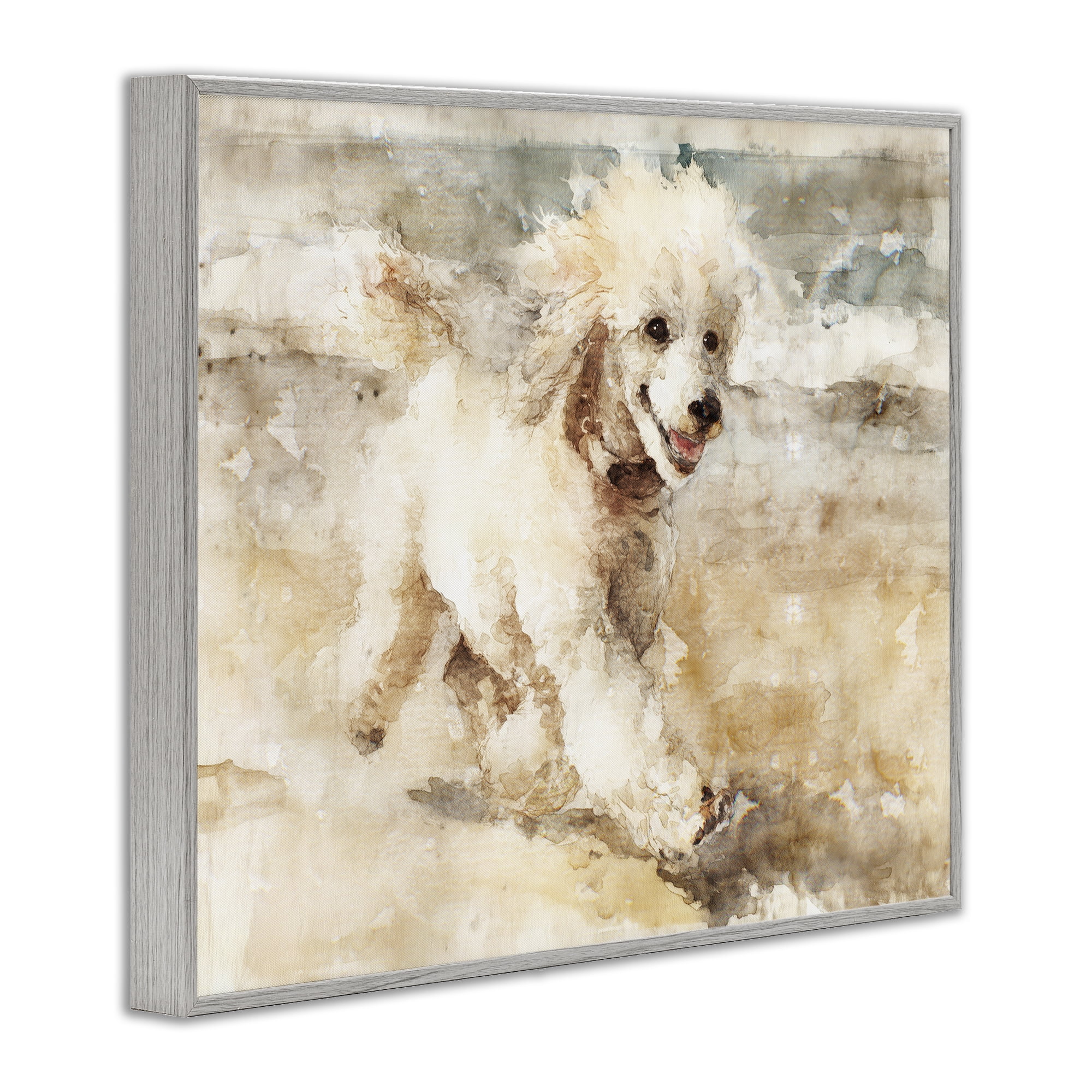 Stupell Industries Coastal Breeze & Poodle Gray Framed Giclee Art, design by Svetlana Aleynikova