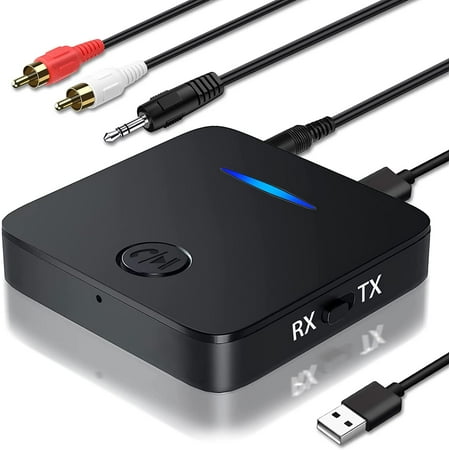 Émetteur Bluetooth 5.0, Récepteur Bluetooth Adaptateur Bluetooth avec Jack  3.5 mm Sortie Stéréo pour TV, PC, Téléphone et Home Cinéma
