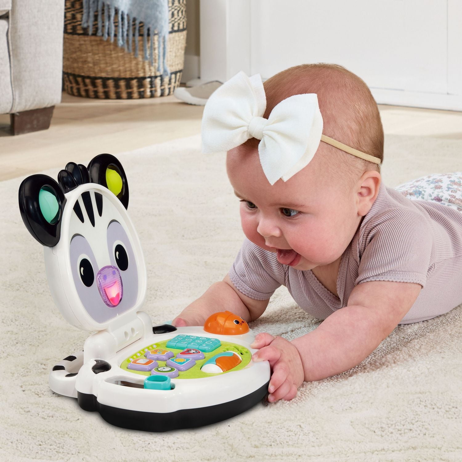 VTech Baby Lil’ Zebra Laptop Interactive Activity Toy for Infants - French Version