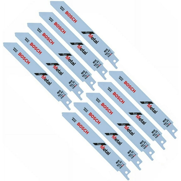 Bosch 10 Pack of Genuine 6-Inch 24T Metal Recip Saw Blades - RM624-10PK