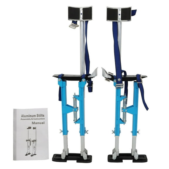 waltyotur 18''-30'' Aluminum Blue Drywall Stilts Lightweight for Putting Up Drywall