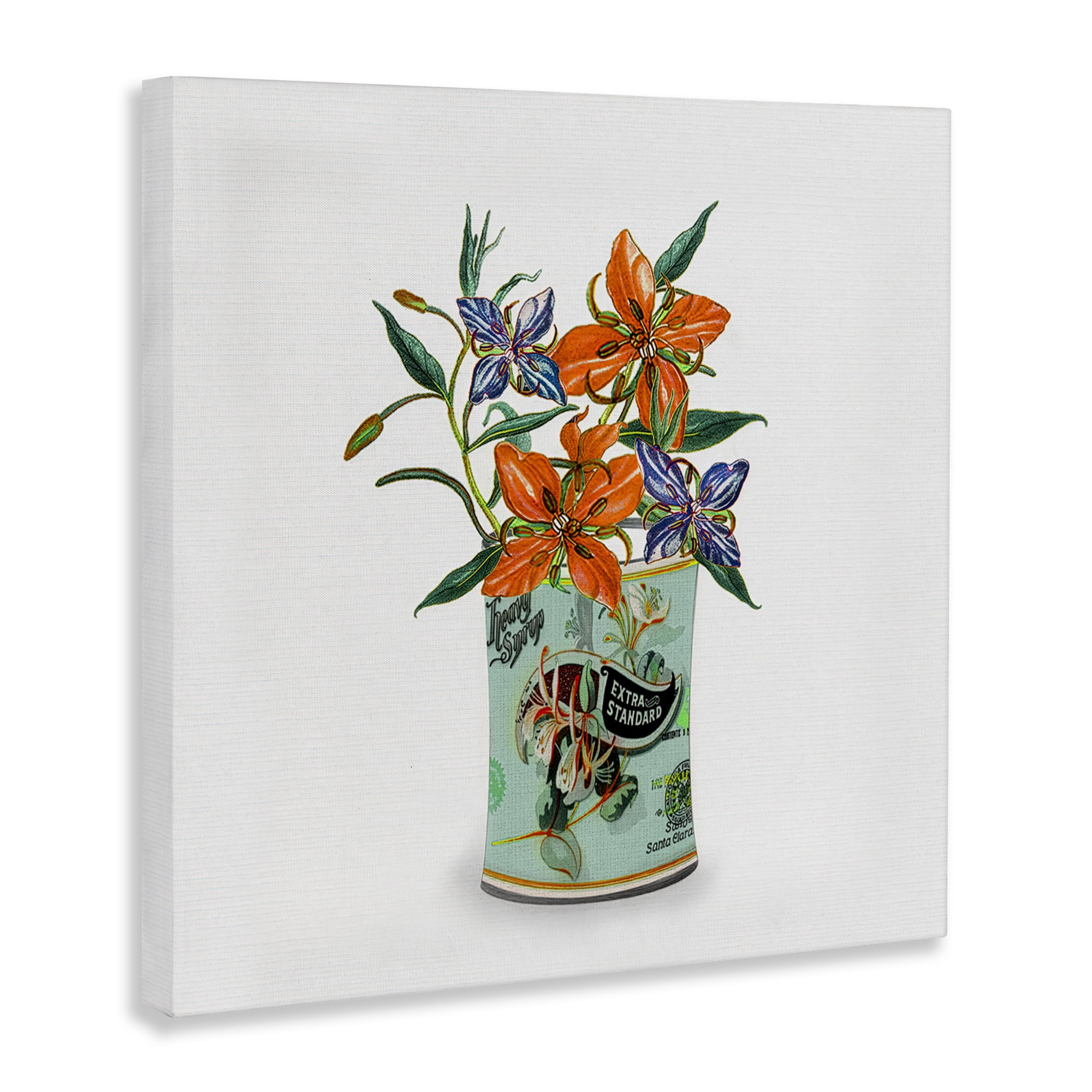 Stupell Industries Lilies in Retro Tin Canvas Wall Art, design by Val Rhodes