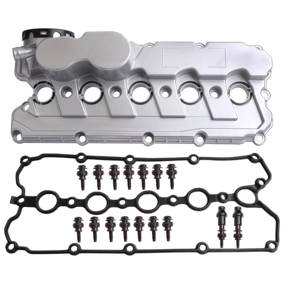 MITZONE Engine Valve Cover Compatible with 2006-2014 Volkswagen Jetta Beetle Golf Passat Rabbit SportWagen 2.5 L5 Cylinder Replace 07K-103-469-L 07K-103-469-F