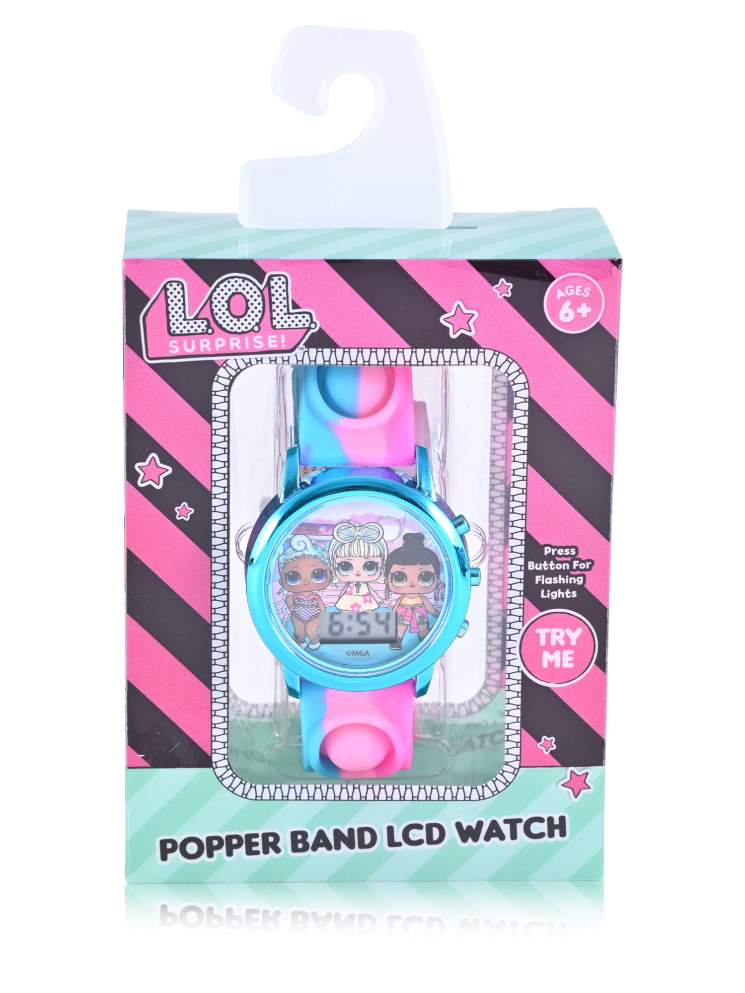 MGA Entertainment L.O.L. Surprise! Popper Unisex Children's LCD Watch in Gradient Blue to Pink - LOL4634WM