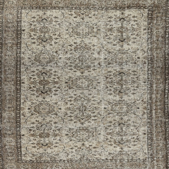 Ahgly Company Machine Washable Indoor Square Contemporary Brown Area Rugs, 4' Square