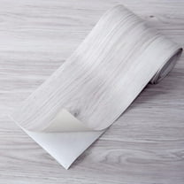 15 Sq.ft Peel and Stick Floor Tiles, 10Pcs Luxury Vinyl Plank Flooring Wood Look, 36" × 6" Adhesive , White/Grey