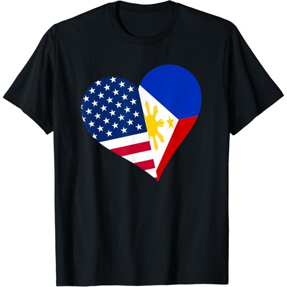 t-shirt Philippines USA Heart Shirt Filipino American Flag T-Shirt mens t shirt,black,women,funny,misfits,men,journey