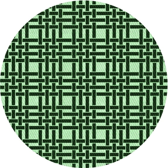 Ahgly Company Indoor Round Patterned Pastel Green Area Rugs, 8' Round